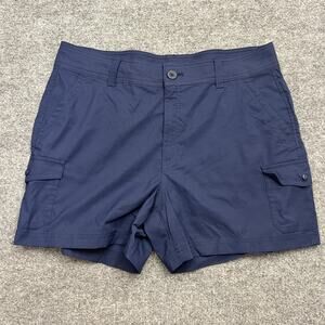 Eddie Bauer Shorts Womens 14 Navy Blue Cargo Stretch Outdoor Hiking Trail